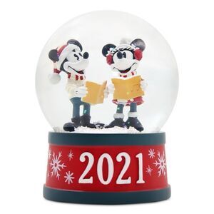 NEW Mickey & Minnie Mouse 2021 Holiday Snow Globe New NIB Disney *Ships Now*